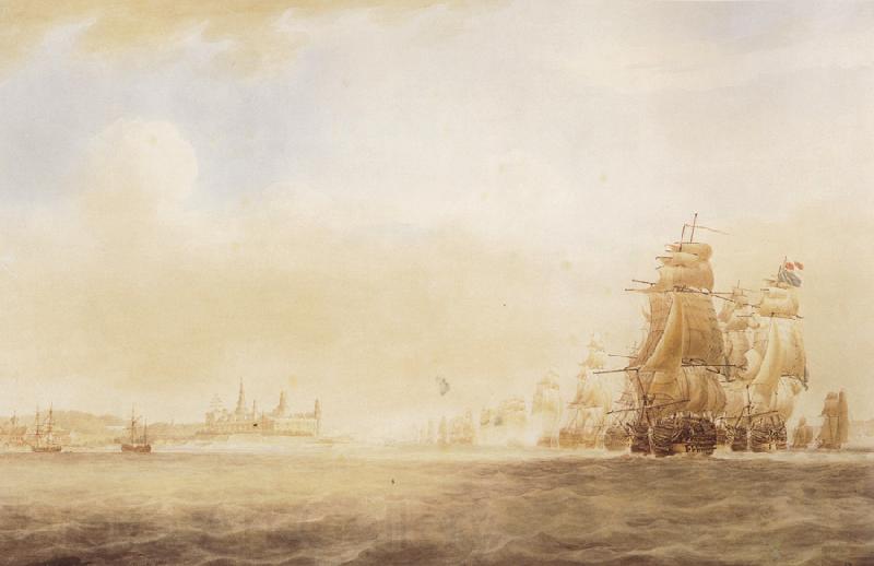 Nicholas Pocock The British Fleet Norge oil painting art